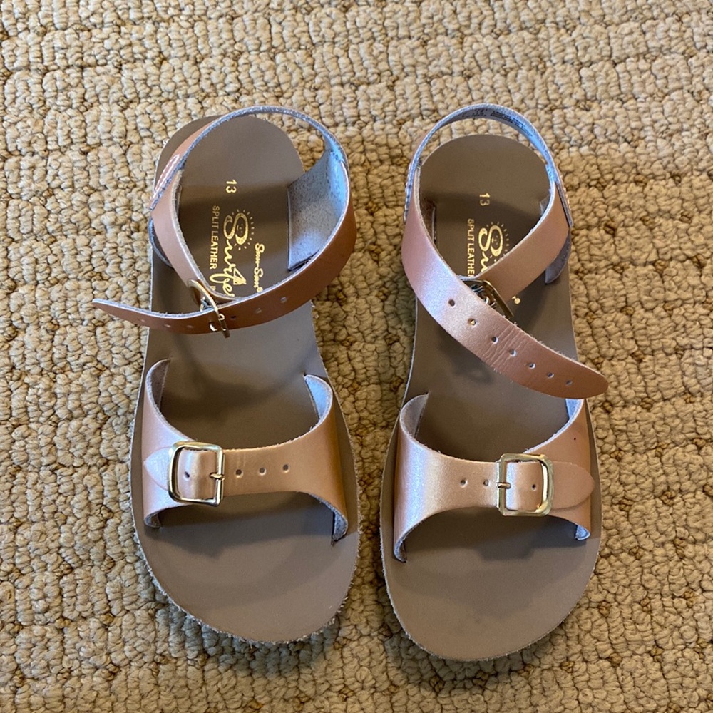 Girls Size 13 Salt Water Sandals in Rose Gold